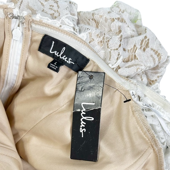 LULUS Romance Dreamer Lace Off-the-Shoulder Dress, White, Large - Picture 12 of 12